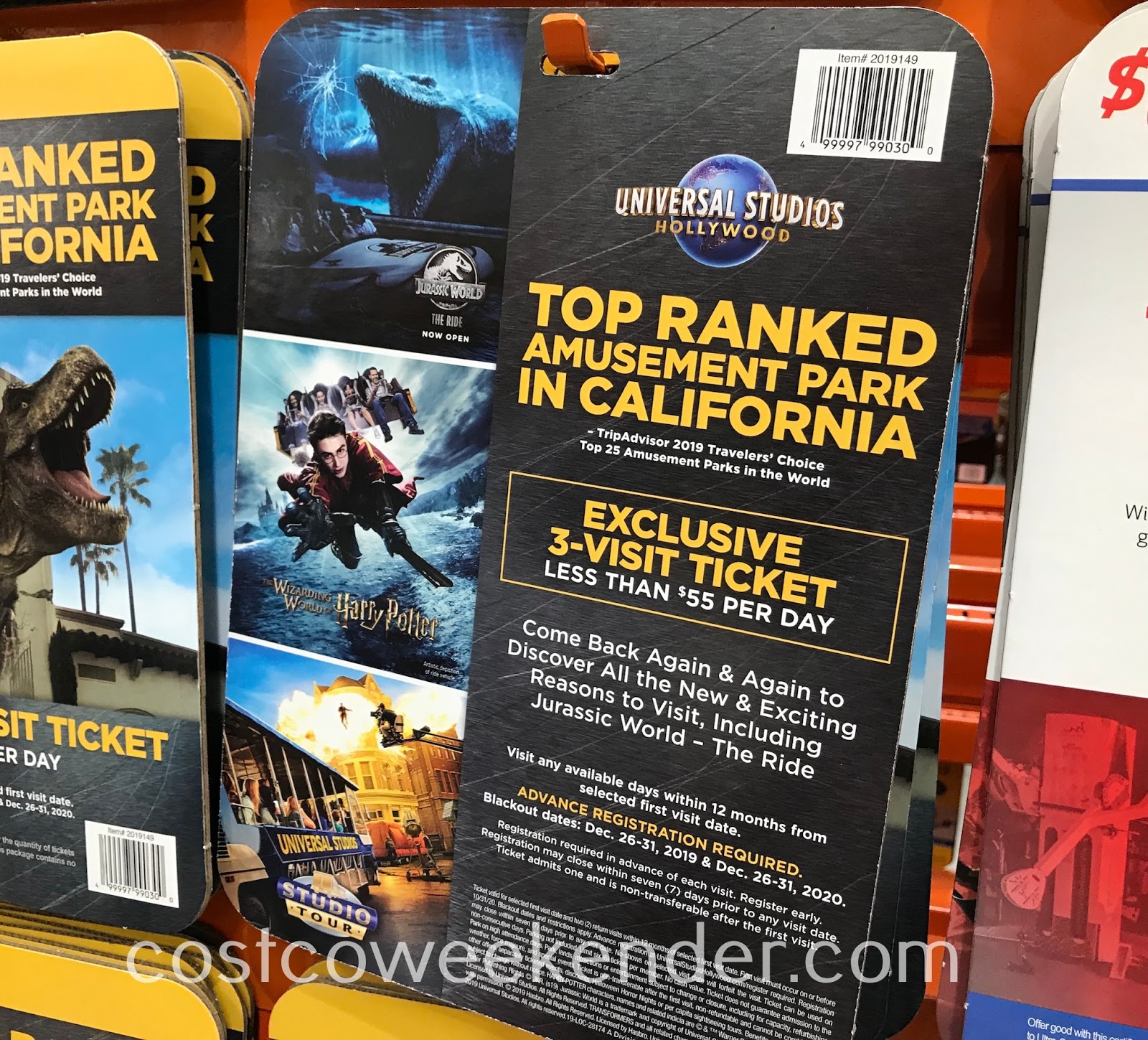 Universal Studios Hollywood 3Visit Ticket (2020) Costco Weekender