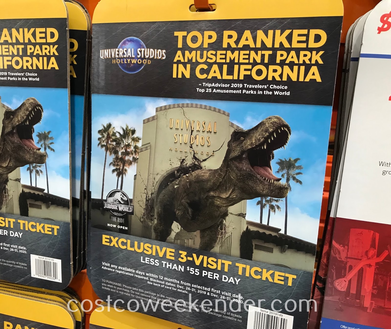 Universal Studios Hollywood 3Visit Ticket (2020) Costco Weekender